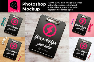 Storage Clipboard Flat Lay Layered PSD Photoshop Product Mockup Mock Up Photo Risa Rocks It 