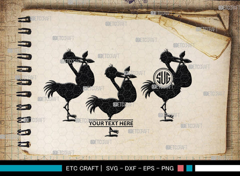 Stork Baby Shower Monogram, Stork Baby Shower Silhouette, Stork Baby Shower SVG, Baby Shower Svg, New Born Svg, SB00410 SVG ETC Craft 