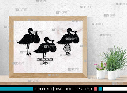 Stork Baby Shower Monogram, Stork Baby Shower Silhouette, Stork Baby Shower SVG, Baby Shower Svg, New Born Svg, SB00410 SVG ETC Craft 
