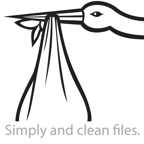 Stork carrying a baby in its beak SVG TribaliumArtSF 