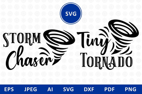 Storm Chaser and Tiny Tornado svg Fathers Day Daddy and Me Family Quotes clipart cut file SVG Zoya Miller 