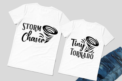 Storm Chaser and Tiny Tornado svg Fathers Day Daddy and Me Family Quotes clipart cut file SVG Zoya Miller 