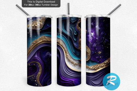Storm Glitter Agate 20 oz / 30 oz Tumbler PNG Sublimation Regulrcrative 