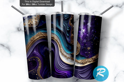 Storm Glitter Agate 20 oz / 30 oz Tumbler PNG Sublimation Regulrcrative 