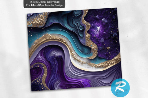 Storm Glitter Agate 20 oz / 30 oz Tumbler PNG Sublimation Regulrcrative 