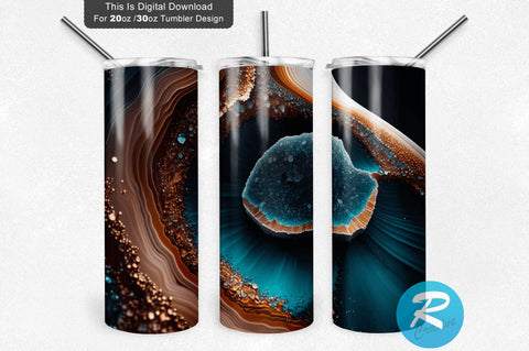 Storm Glitter Agate Textures 20 oz / 30 oz Tumbler PNG Sublimation Regulrcrative 