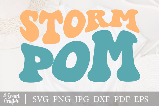 Storm Pom svg, wavy style Stacked svg, EPS PNG Cricut Instant Download SVG Fauz 