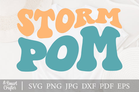 Storm Pom svg, wavy style Stacked svg, EPS PNG Cricut Instant Download SVG Fauz 