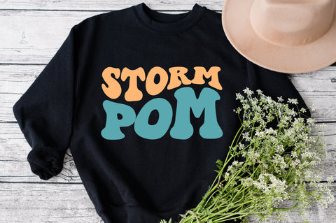 Storm Pom svg, wavy style Stacked svg, EPS PNG Cricut Instant Download SVG Fauz 