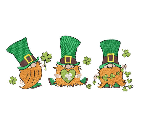 St.Patrick's 3 Gnomes Machine Embroidery Design Embroidery/Applique DESIGNS Angie 