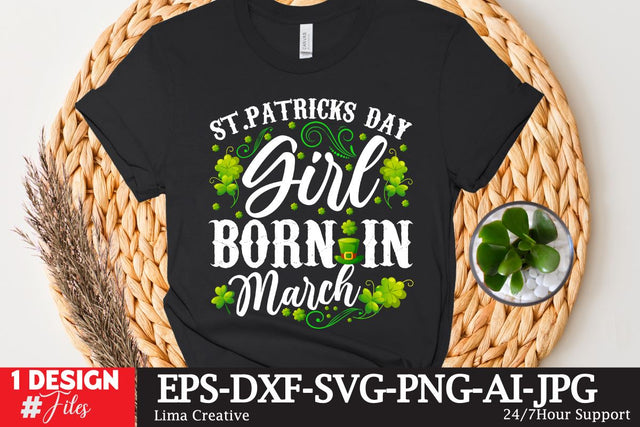St.PAtrick's Day Girl Born In March SVG Cute File SVG Insomnia Std 
