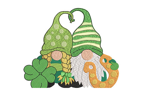 St.Patrick's Day Gnome Couple Machine Embroidery Design Embroidery/Applique DESIGNS Angie 