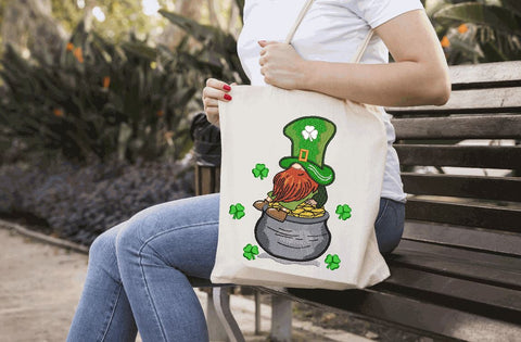 St.Patrick's Day Gnome on gold pot Machine Embroidery Design Embroidery/Applique DESIGNS Angie 