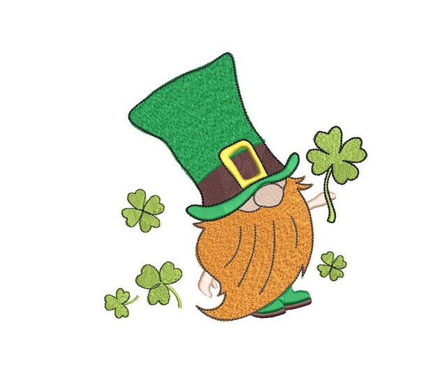 St.Patrick's Day Gnome with cloverleaf Machine Embroidery Design Embroidery/Applique DESIGNS Angie 