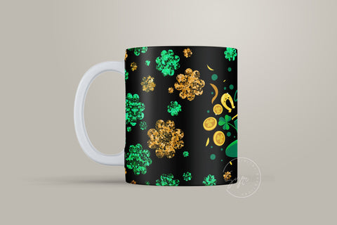 St.Patrick's Day Mug Design, Shamrock Mug Wrap png, Clover Design, Green Sublimation Design, 11 & 15 Oz Mug Cricut Press Sublimation Wrap Sublimation Syre Digital Creations 