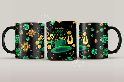 St.Patrick's Day Mug Design, Shamrock Mug Wrap png, Clover Design, Green Sublimation Design, 11 & 15 Oz Mug Cricut Press Sublimation Wrap Sublimation Syre Digital Creations 