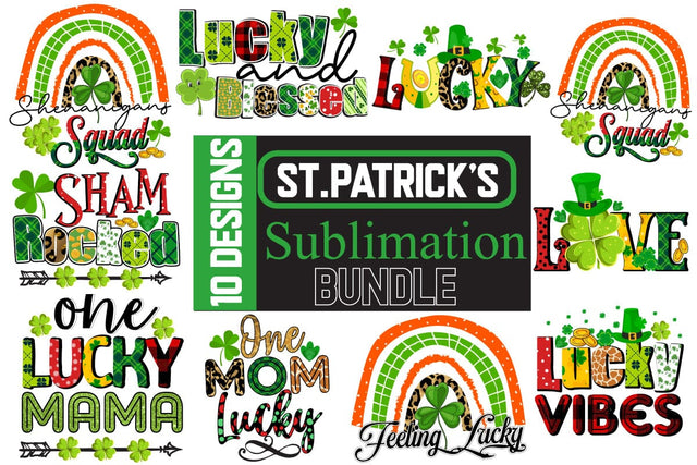 St.Patrick's Day Sublimation Bundle , St.Patrick's Day SVG BUndle, St. Patrick's Day SVG Bundle, St Patrick's Day Quotes, Gnome SVG, Rainbow svg, Lucky SVG, St Patricks Day Rainbow, Shamrock,Cut File Cricut Sublimation BlackCatsMedia 