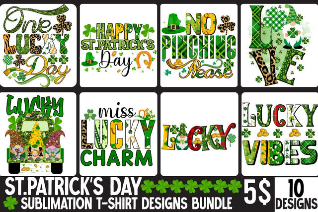 St.Patrick's Day Sublimation Bundle,Happy St.Patrick's Day Sublimation PNG Bundle SVG Insomnia Std 