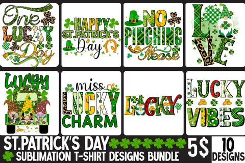 St.Patrick's Day Sublimation Bundle,Happy St.Patrick's Day Sublimation PNG Bundle SVG Insomnia Std 