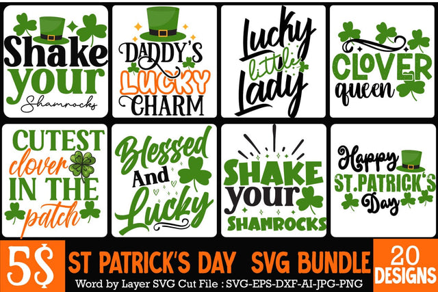 St.Patrick's Day SVG BUndle, St. Patrick's Day SVG Bundle, St Patrick's Day Quotes, Gnome SVG, Rainbow svg, Lucky SVG, St Patricks Day Rainbow, Shamrock,Cut File Cricut SVG BlackCatsMedia 