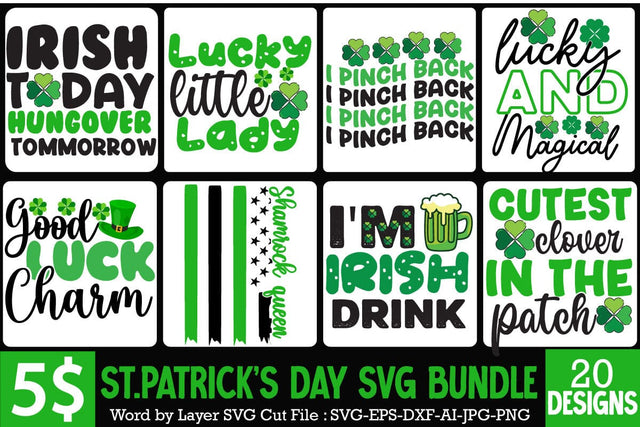 St.Patrick's Day SVG Bundle,Happy St.Patrick's Day Sublimation Bundle,St.Patrick's Day SVG Bundle Quotes , my 1st Patrick's Day SVG Cut File, my 1st Patrick's Day SVG Design, St.Patrick's Sublimation PNG Sublimation BlackCatsMedia 