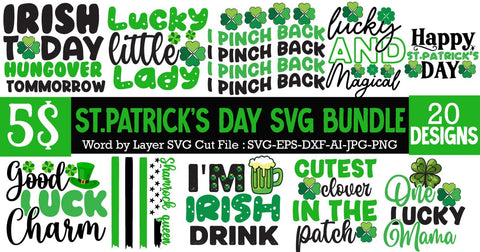 St.Patrick's Day SVG Bundle,Happy St.Patrick's Day Sublimation Bundle,St.Patrick's Day SVG Bundle Quotes , my 1st Patrick's Day SVG Cut File, my 1st Patrick's Day SVG Design, St.Patrick's Sublimation PNG Sublimation BlackCatsMedia 