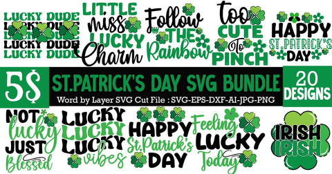 St.Patrick's Day SVG Bundle,Happy St.Patrick's Day Sublimation Bundle,St.Patrick's Day SVG Bundle Quotes , my 1st Patrick's Day SVG Cut File, my 1st Patrick's Day SVG Design, St.Patrick's Sublimation PNG SVG BlackCatsMedia 
