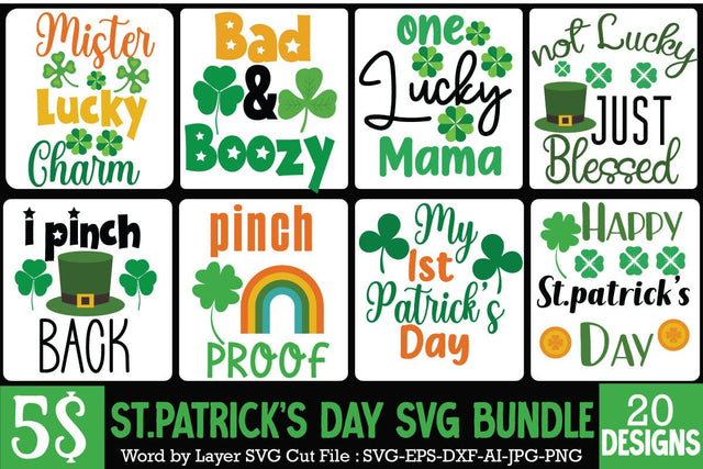St.Patrick's Day SVG Bundle,Happy St.Patrick's Day SVG Bundle , St.Patrick's Day SVG Quotes , St.Patrick's Day Sublimation Bundle SVG BlackCatsMedia 