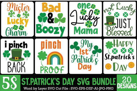 St.Patrick's Day SVG Bundle,Happy St.Patrick's Day SVG Bundle , St.Patrick's Day SVG Quotes , St.Patrick's Day Sublimation Bundle SVG BlackCatsMedia 