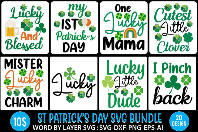 St.Patrick's Day SVG Bundle,Happy St.Patrick's Day SVG Bundle , St.Patrick's Day SVG Quotes , St.Patrick's Day Sublimation Bundle SVG BlackCatsMedia 