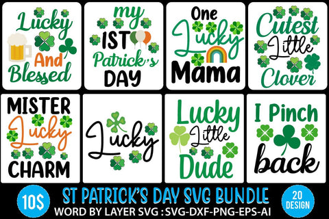 St.Patrick's Day SVG Bundle,Happy St.Patrick's Day SVG Bundle , St.Patrick's Day SVG Quotes , St.Patrick's Day Sublimation Bundle SVG BlackCatsMedia 