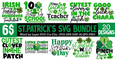 St.Patrick's Day SVG Bundle,Happy St.Patrick's Day SVG Bundle , St.Patrick's Day SVG Quotes , St.Patrick's Day Sublimation Bundle SVG BlackCatsMedia 