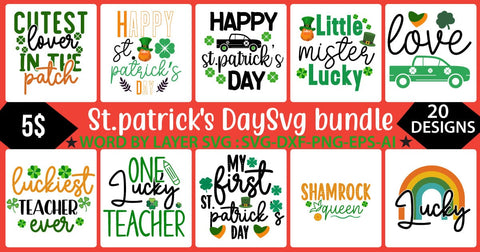 St.Patrick's Day SVG Bundle,Happy St.Patrick's Day SVG Bundle , St.Patrick's Day SVG Quotes , St.Patrick's Day Sublimation Bundle SVG BlackCatsMedia 