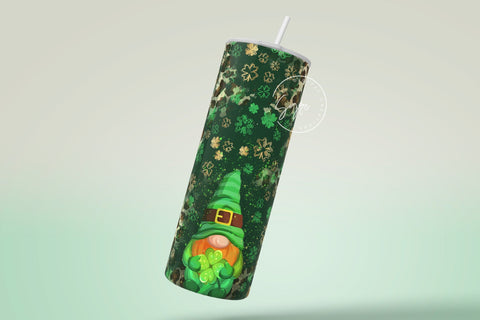 St.Patrick's Day Tumbler Design, Shamrock Tumbler Wrap png, 20 oz Skinny Straight Tumbler, Clover Tumbler, Gnome Seamless Sublimation Design Sublimation Syre Digital Creations 