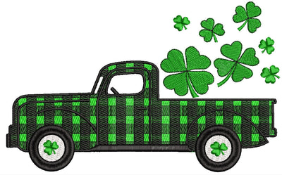 St.Patrick's Truck Embroidery design, St.Patrick's Day Embroidery, Clover Emroidery, 4 sizes. Embroidery/Applique DESIGNS ArtEMByNatalia 