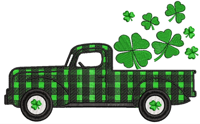 St.Patrick's Truck Embroidery design, St.Patrick's Day Embroidery, Clover Emroidery, 4 sizes. Embroidery/Applique DESIGNS ArtEMByNatalia 