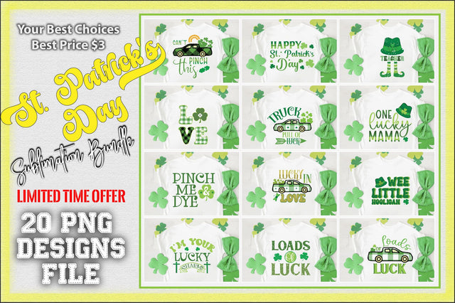 St.Patrick'sDay Sublimation Bundle vol-5 Sublimation Creativeart88 