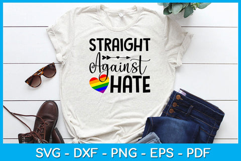 Straight Against Hate Pride Month SVG PNG PDF Cut File SVG Creativedesigntee 