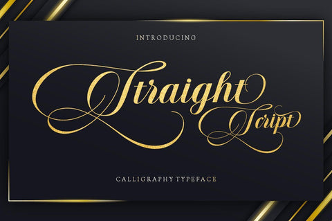 Straight Font Duo Plus Ornament Font Poen1983 