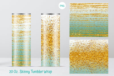 Straight Gold Glitter 20 oz Skinny Tumbler Sublimation Ideas Sublimation Kseniia designer 