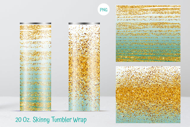 Straight Gold Glitter 20 oz Skinny Tumbler Sublimation Ideas Sublimation Kseniia designer 