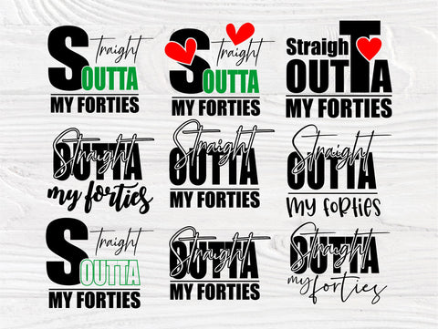 Straight outta my forties SVG | Fiftieth birthday | 50th birthday party SVG | Turning 50 SVG | Shirt svg design | Cut files for Cricut SVG TonisArtStudio 
