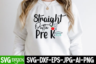 Straight Outta Pre-K SVG Design, Straight Outta Pre-K SVG Quotes, Straight Outta Pre-K Sublimation Design, Teacher SVG Design SVG BlackCatsMedia 