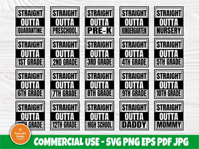 Straight Outta Quarantine SVG, School Grades Svg SVG TonisArtStudio 