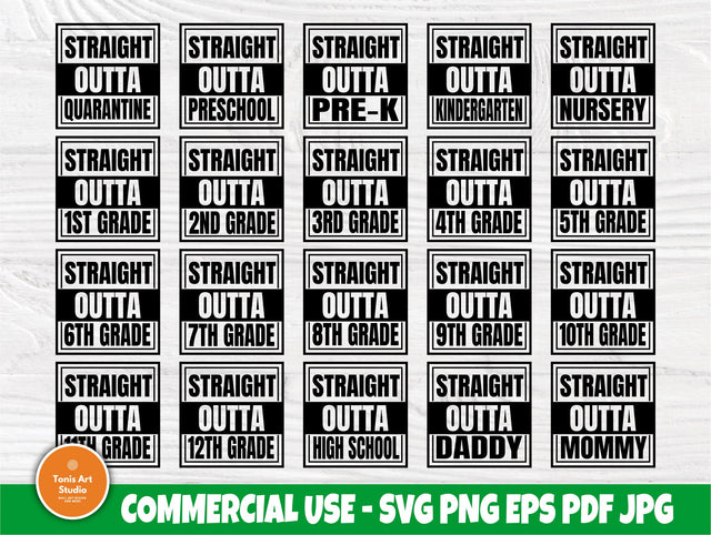 Straight Outta Quarantine SVG, School Grades Svg SVG TonisArtStudio 