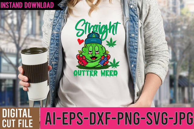 Straight Outter Weed SVG Design Cut File SVG BlackCatsMedia 