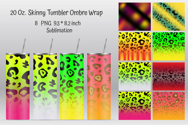 Straight Skinny Tumbler Sublimation With Leopard Print Sublimation Kseniia designer 