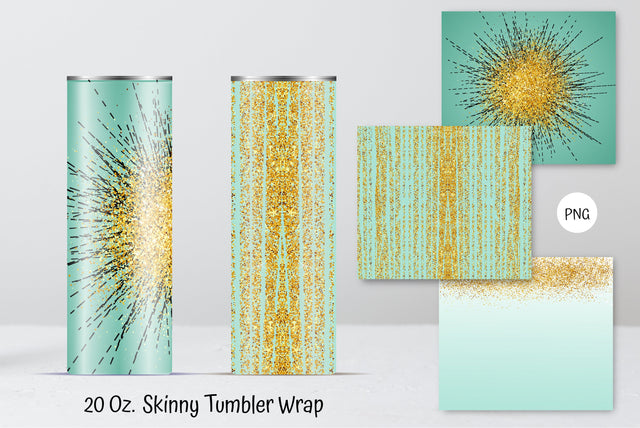 Straight Turquoise Glitter 20 oz Skinny Tumbler Sublimation Sublimation Kseniia designer 