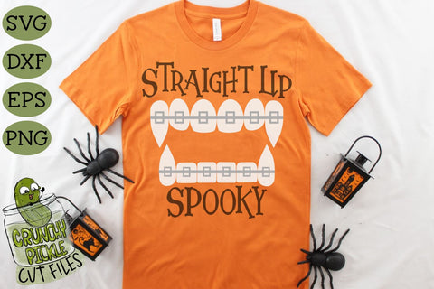 Straight Up Spooky Vampire Braces Halloween SVG SVG Crunchy Pickle 