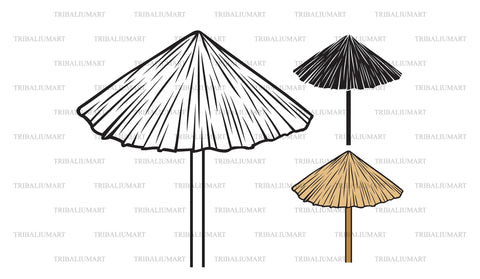 Straw Beach Umbrella SVG TribaliumArtSF 